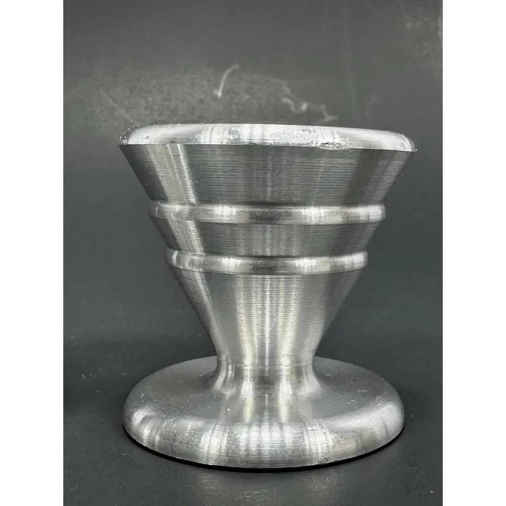 VTG Turned Aluminum Machine Age‎ Candlesticks Deco MCM Industrial Machinist Made